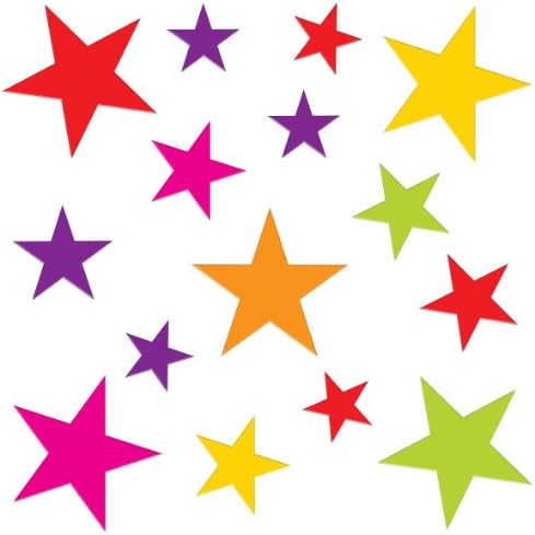 Gel Art Glitter Stars Window Decorations - Medium sized pack of 3D Printed Gels that stick to windows & mirrors etc