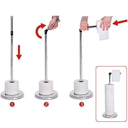 Tatkraft Ingrid Stand Toilettenpapierhalter Stahl Chrom D19X55 cm - 4