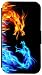 Produktbild Kuna Flip Cover für Samsung Galaxy S4 i9500 Hülle Design K198 Drachen im Feuer Schwarz / Blau / Rot / Gelb aus Kunst-Leder Handy Tasche Etui mit Kreditkartenfächern Schutzhülle Case Wallet Buchflip Rückseite Schwarz Vorderseite Bedruckt (K198)