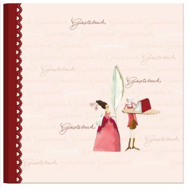 Edles Gästebuch 'Federkiel' von Silke Leffler aus dem Grätz-Verlag // TG29402 // Hochzeit Trauung Silberhochzeit Geburtstag Jubiläum Fotobuch Fotoalbum Foto Album Erinnerung Geschenkbuch Rot Hotel Empfang