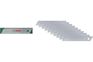 Bosch Abbrechklingen 18mm, 10 Stück (Ersatzklingen für Cuttermesser/Teppichmesser; Hochwertiger SK5-Stahl; Klingengröße 18 mm; 7 Abbrechteile; Etui zur Aufbewahrung)