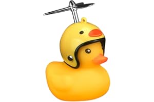 HUJINKAN Duck Bike Bell With Lights, Rubber Duck Bicycle Bell, Mountain Bike Accessories Rubber Duck Ornaments, Bicycle Bell With Lights, Cute Car Ornaments, Handlebar Bicycle Horns