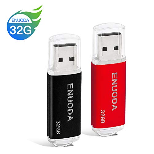 2 Stück 32GB USB Stick ENUODA Speicherstick Metall Mehrfarbig High Speed USB 2.0 Flash Drive Pack (Rot,Schwarz) 2 Stück 32GB USB Stick ENUODA Speicherstick Metall Mehrfarbig High Speed USB 2.0 Flash Drive Pack (Rot,Schwarz)