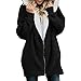Produktbild Geili Mäntel Damen Wintermantel Wollmantel Kapuzenjacke Warme Dicke Kunstpelz Wolljacke Hoodie Frauen Einfarbige Reißverschlus Lange Winterjacke Übergangsjacke Fleecemantel Sweatshirt