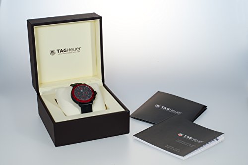 Tag Heuer Formula 1 Chronograph Red Bezel Men's Quartz Watch with Black Dial Chronograph Display and Black Rubber Strap CAU1117.FT6024