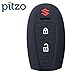 PITZO Car Silicone Key Cover for 2 Button Remote Key Shell/Case/Body for Maruti Suzuki New Baleno / Ciaz / Vitara Brezza / S-Cross / New Swift ZDI 2017 - Black RS.190.00