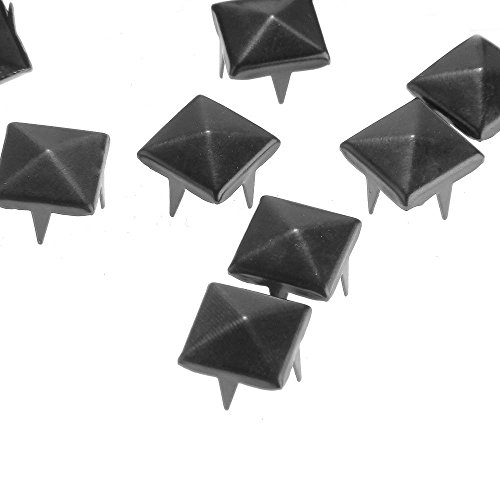 Ecloud Shop® 100 Stücke 8mm Nieten DIY Pyramidennieten Ziernieten Schwarz Handtaschen Armband - 3