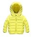 Oissie Babys Hooded Puffer Jacket Kids Winter Down Coat Snowsuit Pure Color Outwear 4T Yellow