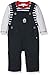 Absorba Baby Boys' Petit Loup De Mer Dungarees, Blue-Bleu (Marine), 0-3 Months
