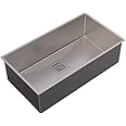 Carysil Quadro Q10 Series 304 Grade Stainless Steel Kitchen Sink, 31x17x9 inches, 10mm Corner Radius, Sloping Drain, Easy to Clean, Satin Finish with Deep Single Bowl for Modern Kitchen