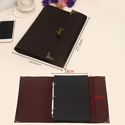 Album de la foto DIY con el Album del cuero de la antig edad del lbum de la cerradura de la goma de la pasta pega el lbum hecho a mano Anuario Brown 1PCS 20 6cmX27 2cm Album de la foto DIY con el Album del cuero de la antig edad del lbum de la cerradura de la goma de la pasta pega el lbum hecho a mano Anuario Brown 1PCS 20 6cmX27 2cm