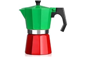 WY8 TOP MOKA Italian Traditional Tricolor Coffee Pot Maker 300ml 6cup Filter Stove Top Mocha Espresso Coffee Pot 300ml 6cup