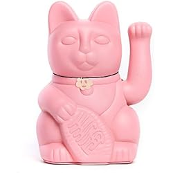 Gatete. El clásico Gato de la Suerte o la Fortuna o Maneki-Neko en divertidos colores. ROSA CHICLE: "Amor verdadero." 10x6x15cm.