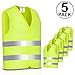 Produktbild PAMIYO 5 Stück Warnweste Auto Reflektierende Sicherheitsweste 360 Grad Reflektierende Streifen und Klettverschluss für Fahrern und Arbeitskräften mit Hohem Risiko-Neon Gelb