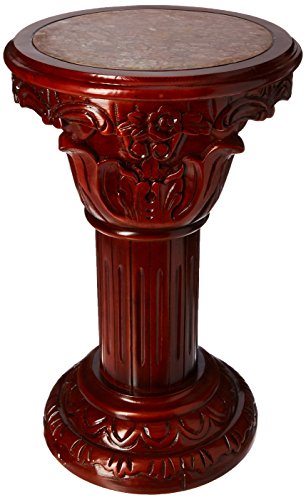 Design Toscano Imperia, Säule mit Marmor-Einlegearbeiten: Mittelgroß