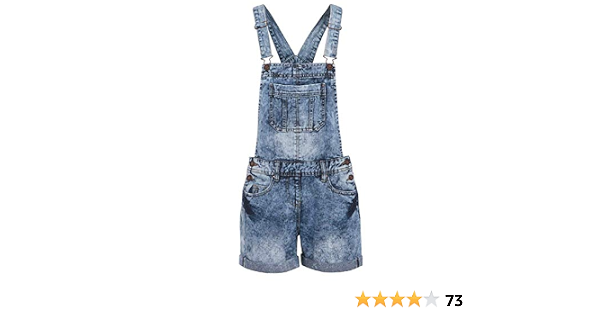 New Denim Dungaree Shorts Womens Size 8 