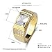Produktbild Thumby Deluxe-Version des Quadratischen Diamantringsimulation Großer Männlicher Ring Männerring Schwebend Übertrieben Goldfarbene Retentions-Zirkonringe, Halbedelsteine, Flacher Ring, Geriffelte Ge