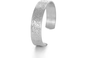 Dreamtimes Pulsera de árbol de la vida vikingo pulsera de cuervo talismán brazalete de acero inoxidable nudo celta vikingo para hombres y mujeres