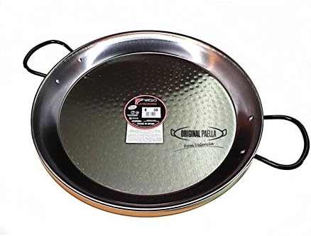 Polished Steel Paella Pan 38cm Paellera Valencian