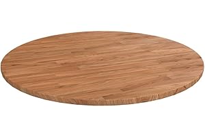 WIFESE Runde Tischplatte Ø70x1,5 cm Behandeltes Eichenholz Esstisch Holzplatte Massiv Multiplex Platte KüChenarbeitsplatte Holzplatte Rund Tabletop Tischplatte Rund Massivholzplatte Hellbraun