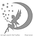 Produktbild Fee und Mond und Sterne Wandsticker, 25 cm x 25 cm, Farbe Grau, sprite, Fee peri, fay, Kinder Zimmer, Schlafzimmer Wandtattoo/Aufkleber, Vinyl, Fenster und Wand Sticker Wand Windows-Art ThatVinylPlace Wandtattoo,