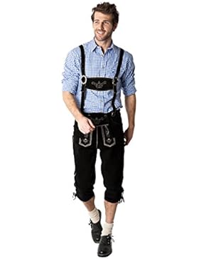 Ludwig und Therese Herren Trachten Lederhose Robin schwarz kurz 2238