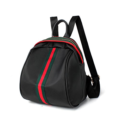 Preisvergleich Produktbild Umhängetasche Mode Gestreiften Frauen Wasserdicht Rucksack Reisetasche Schultasche Für Damen Mädchen,Black-02-22*16*25cm