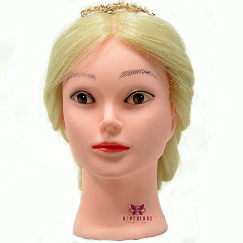 Neverland Professional 24" 50% Real Human Hair Training Head With Free Clamp For College and Professional Use Blonde #613