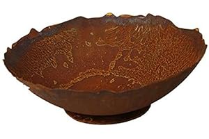 KLOCKE EDELROST DEKOR Schlichte & Runde Gartenschale in Rostoptik - XS Dekoschale: Ø 27cm / Höhe 9cm - Wetterfest & Frostsicher - Metall/Edelrost - Rostschale/Metallschale zur Dekoration im Garten/Gartendekoration