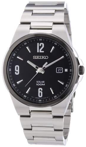 Seiko Herren-Armbanduhr XL Solar Analog Quarz Edelstahl SNE211P1 Seiko Herren-Armbanduhr XL Solar Analog Quarz Edelstahl SNE211P1