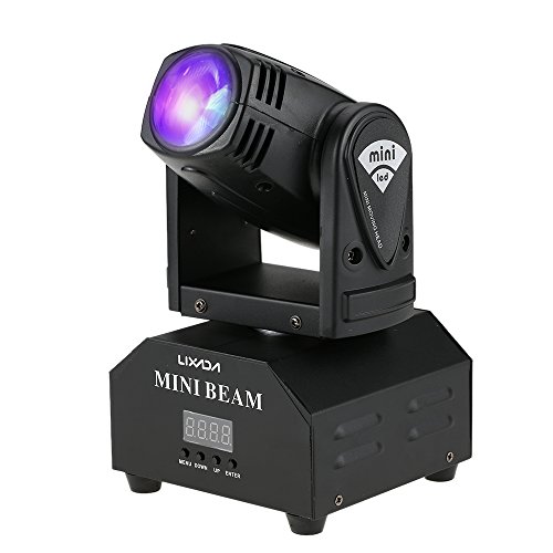 Lixada 50W DMX512 RGBW LED Stage Lamp High Speed Stroboscopic Rotating Moving Head 11/13 Channels Color Changing Beam Light for Disco KTV Club Party
