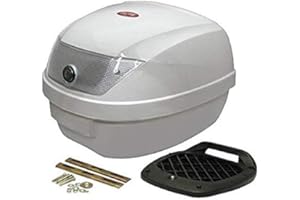 SCOOTER-PROSPORTS Topcase Motorradkoffer Roller Motorrad Koffer - Vinculexx - Weiss lackiert 28L inkl. Montageplatte