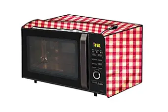 The Furnishing Tree Microwave Oven Cover for Borosil Prima 30 Liter 1500 Watt Convection Oven Toaster Griller (OTG) Plaid Pattern Mehroon