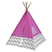 Produktbild KidKraft 227 Deluxe Play Tipi Zelt für Kinder, 162cm hoch, für drinnen und draußen - rosa und grau