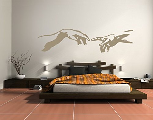 Wandtattoo No.UL563 Schöpfung Adams II michelangelo schöpfung adam akt hände, Farbe:Schwarz;Größe:45cm x 183cm - 5