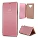 Price comparison product image Case for Samsung Galaxy Note 9, LANVY Mirror Surface + PU Leather Notebook Cover Flip Case [Kickstand] Stand Function Dual Protection Full Protective Skin Cover Case for Galaxy Note 9 - Rose Gold