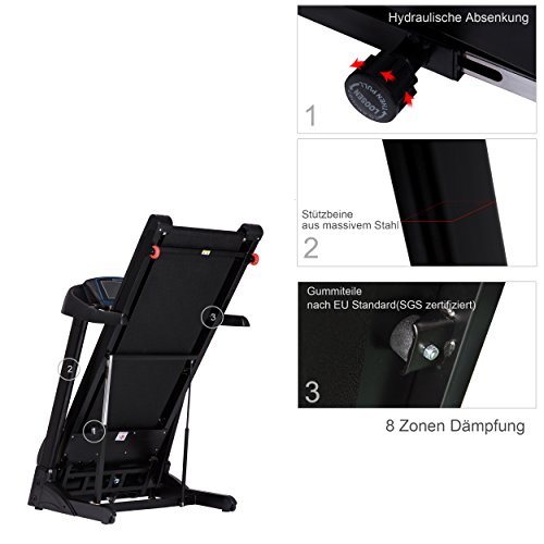 Pfingstangebot bis 05.06Fitifito 8500S Profi Laufband 7,5PS 22km/h mit 10,1 Zoll Touchscreen Android Wifi App 22 Trainingsmodulen inkl. HRC - 7