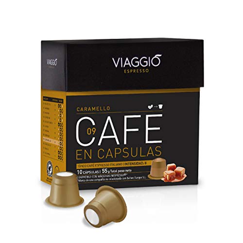 VIAGGIO ESPRESSO - 60 capsules de café Saveur Candy Caramel compatibles avec Nespresso - CARAMELLO