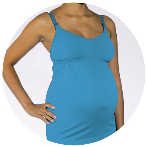 Cantaloop Pregnancy/Nursing Tank Top Blue (Medium)