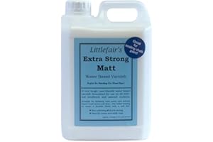 Littlefair's Varnish for Wood - 5ltr - X Strong & Fast Drying Wood Varnish - Water Based Interior Polyurethane Wood Finish - Lacquer Clear Coat for Wood - Clear Coating Wood Protector - Matt