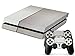 Produktbild Skins4u® Playstation 4 PS4 Skin Design Folie Sticker Set + 2 PS4 Controller Skins - Silber-Weiss Double