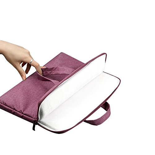Yvonnelee Hochwertige Nylon Laptop Tasche Notebookhülle für Apple MacBook Air, Pro, Retina 11/ 11,6/ 12/ 13/ 13,3/ 15 Zoll mit Henkel und Zubehörfach – Pink, M - 5
