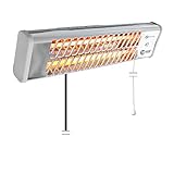 ECD Germany Wickeltisch Heizstrahler 1200 W 3 Stufen 2 Quarzstangen Wärmestrahler Blockstrahler Zugschalter Quarzstrahler Wandmontage - 3