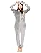 Produktbild Caeasar Damen Fleece Jumpsuit Nachtwäsche Strampelanzüge Flauschig und Weich Pyjamas Bademantel
