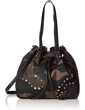 Desigual Bols Sabrina Military Studs Grün Braun Damen Beuteltasche Schultertasche Umhängetasche Beutel Taschen...