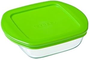 Pyrex 4936456 Cook&store Plat À Four En Verre Carré Avec Avec Couvercle 14x12 Cm