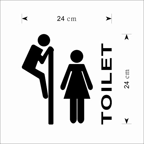 Türaufkleber Wandtattoo Wandsticker Lustig Wandaufkleber PVC Wandbilder für Badzimmer Toilette Dekor (24*24cm) - 3