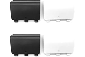 VALLEY OF THE SUN Lot de 4 coques de protection de batterie pour manette Xbox One Blanc et noir Compatible avec les manettes sans fil Xbox One