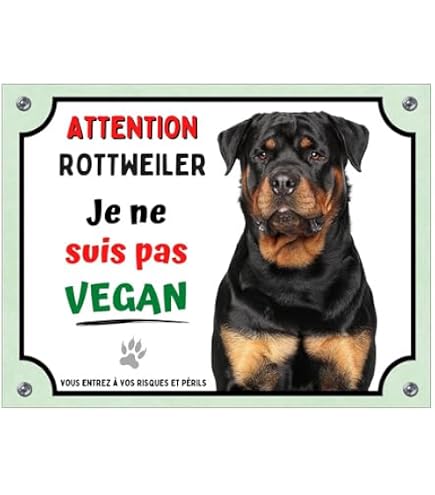 Plaque humour Attention au chien Dobermann très gâté monte la garde