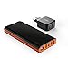 Produktbild EasyAcc 20000mAh Power Bank mit 2-port USB Wand Ladegerät - Schwarz/ Orange